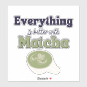 Matcha boba grüner Tee, Matcha Aufkleber (Blatt)