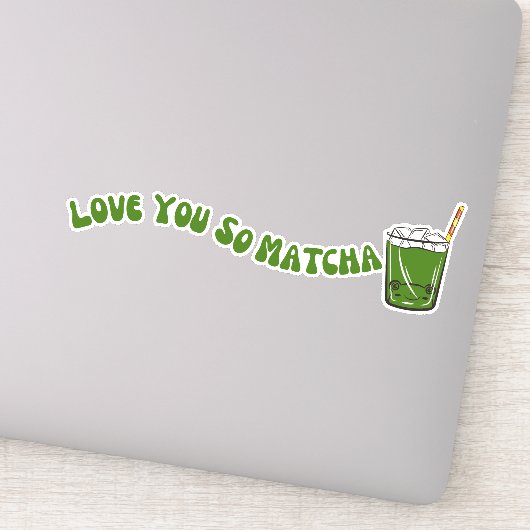 Matcha boba grüner Tee, Matcha Aufkleber (Detail)