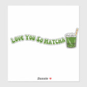 Matcha boba grüner Tee, Matcha Aufkleber (Blatt)