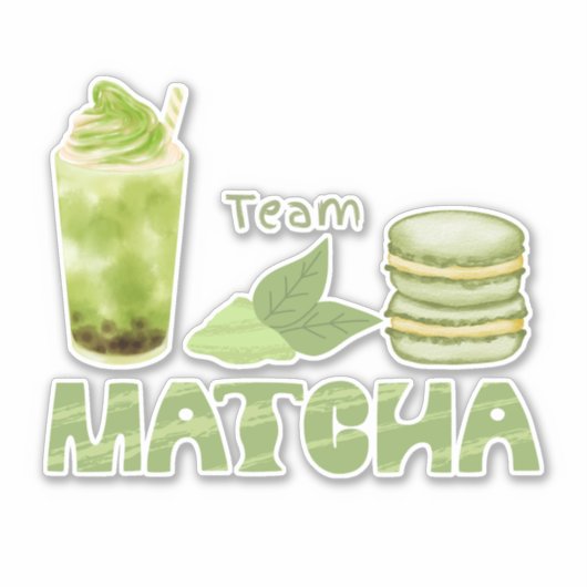 Matcha boba grüner Tee, Matcha Aufkleber (Vorderseite)
