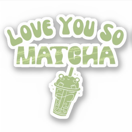 Matcha boba grüner Tee, Matcha Aufkleber (Vorderseite)