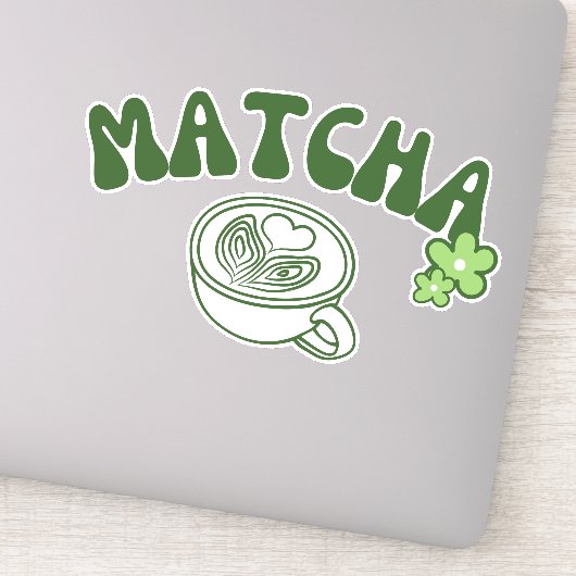 Matcha boba grüner Tee, Matcha Aufkleber (Detail)