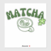 Matcha boba grüner Tee, Matcha Aufkleber (Blatt)