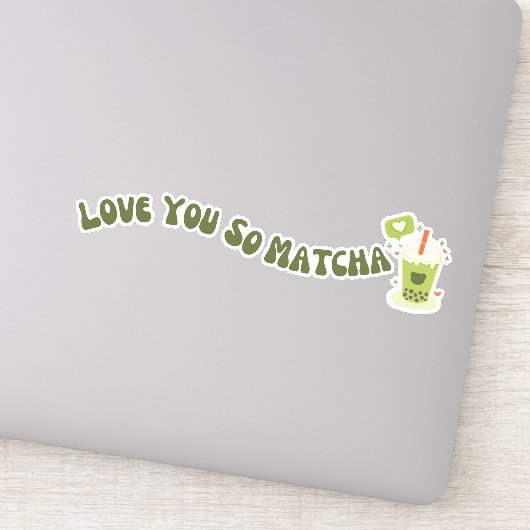 Matcha boba grüner Tee, Matcha Aufkleber (Detail)