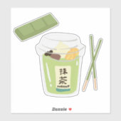 Matcha boba grüner Tee, Matcha Aufkleber (Blatt)