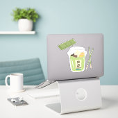 Matcha boba grüner Tee, Matcha Aufkleber (Laptop auf Schreibtisch)
