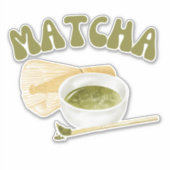Matcha boba grüner Tee, Matcha Aufkleber (Vorderseite)