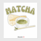Matcha boba grüner Tee, Matcha Aufkleber (Blatt)