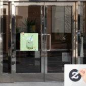 Matcha boba grüner Tee, Matcha Fensteraufkleber (Büro Tür)