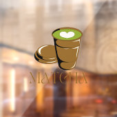 Matcha boba grüner Tee, Matcha Fensteraufkleber (Blatt 2)