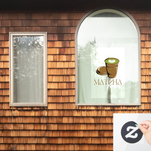 Matcha boba grüner Tee, Matcha Fensteraufkleber (Fenster Zuhause)
