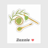 Matcha boba grüner Tee, Matcha-Pulver Aufkleber (Blatt)