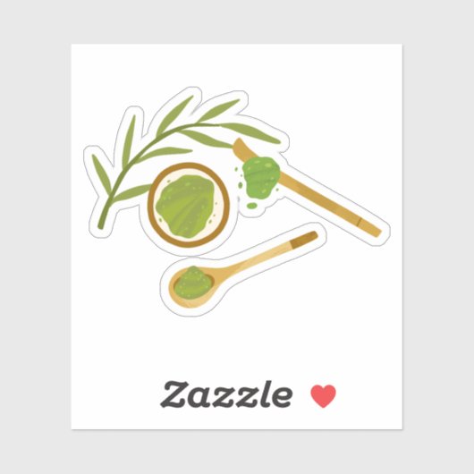 Matcha boba grüner Tee, Matcha-Pulver Aufkleber (Blatt)