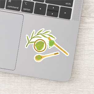 Matcha boba grüner Tee, Matcha-Pulver Aufkleber