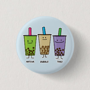 Matcha boba Tee Grün Getränk Milch Taro Tapioca Button