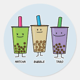 Matcha boba Tee grünes Getränk Milch Taro Tapioc Runder Aufkleber