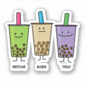 Matcha boba Tee Grünes Getränk Milch Taro Tapioca Aufkleber (Vorderseite)