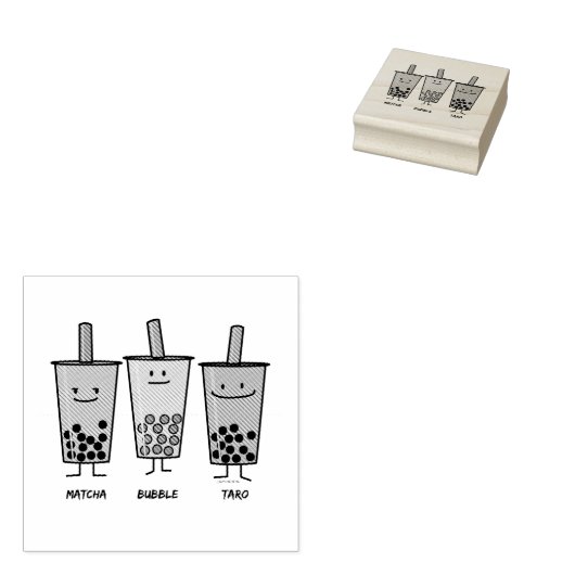 Matcha boba Tee Grünes Getränk Milch Taro Tapioca Gummistempel (Stempel)