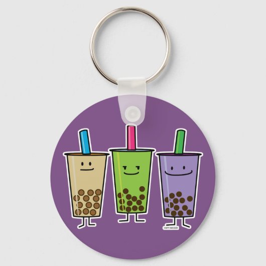 Matcha boba Tee Grünes Getränk Milch Taro Tapioca  Schlüsselanhänger (Vorderseite)