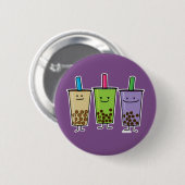 Matcha boba Teegrüngetränkmilch Button (Vorne & Hinten)