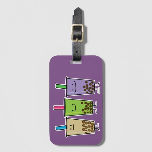 Matcha boba Teegrüngetränkmilch Gepäckanhänger (Vorderseite Vertikal)