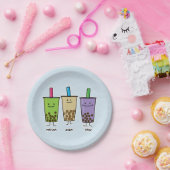 Matcha boba Teegrüngetränkmilch Pappteller (Party)