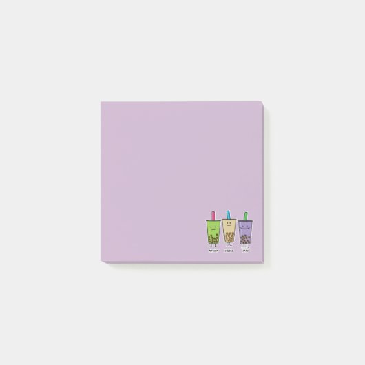 Matcha boba Teegrüngetränkmilch Post-it Klebezettel (Vorderseite)