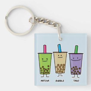 Matcha boba Teegrüngetränkmilch Schlüsselanhänger