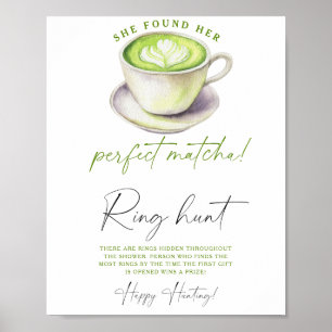 Matcha-Brautjungfer-Party Ring-Such-Spiel Poster