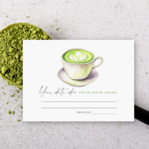 Matcha-Brautjungferabend Date-Night-Ideen Datum-Ur Begleitkarte