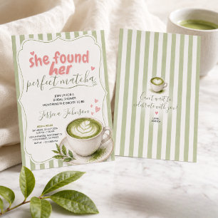 Matcha-Brautjungfern-Einladung Grüner Tee Einladung