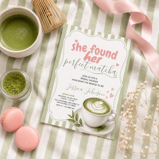 Matcha-Brautjungfern-Einladung Grüner Tee Einladung