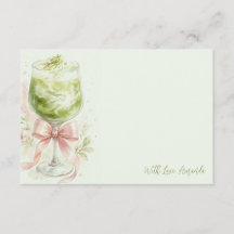 Matcha-Brautjungfern-Party-Watercolor-Dankeskarten