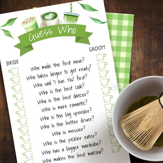 Matcha-Brautjungfern-Spielkarte Flyer