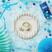 Matcha-Brautjungfernpapierplatten Sie hat ihn gefu Pappteller (Party)