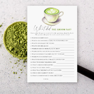 Matcha Brautparty Was hat der Bräutigam gesagt?