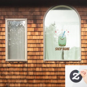 Matcha Bubble Tea Fensteraufkleber