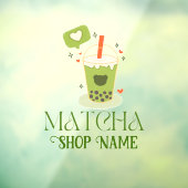 Matcha Bubble Tea Fensteraufkleber (Blatt 3)