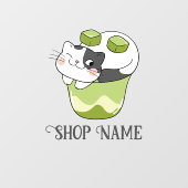 Matcha Bubble Tea Fensteraufkleber (Blatt)