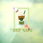 Matcha Bubble Tea Fensteraufkleber (Blatt 3)