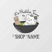 Matcha Bubble Tea Fensteraufkleber (Blatt)