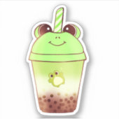 Matcha Bubble Tea Milk Tea Frog Aufkleber (Vorderseite)