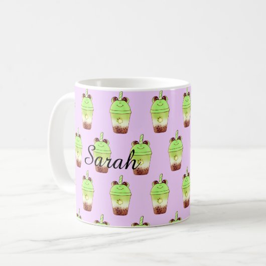 Matcha Bubble Tea Milk Tea Frog Kaffeetasse (Vorderseite Links)