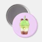 Matcha Bubble Tea Milk Tea Frog Magnet (Vorderseite/Rückseite)