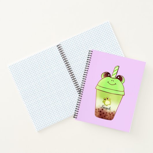 Matcha Bubble Tea Milk Tea Frog Notizblock (Innenseite)