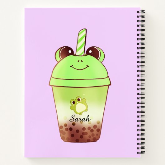 Matcha Bubble Tea Milk Tea Frog Notizblock (Rückseite)