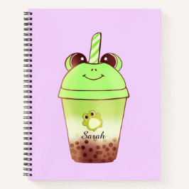 Matcha Bubble Tea Milk Tea Frog Notizblock