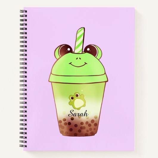 Matcha Bubble Tea Milk Tea Frog Notizblock (Vorderseite)