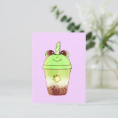 Matcha Bubble Tea Milk Tea Frog Postkarte (Stehend Vorderseite)