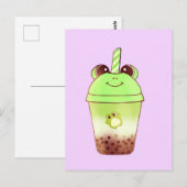 Matcha Bubble Tea Milk Tea Frog Postkarte (Vorne/Hinten)